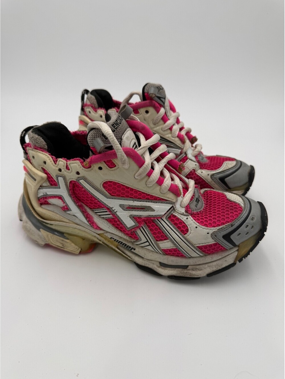 Balenciaga Runner White Pink Sneakers Womens Size 6/36